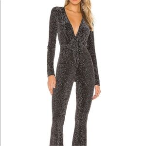 Show Me Your MuMu Black Glitter Jumpsuit